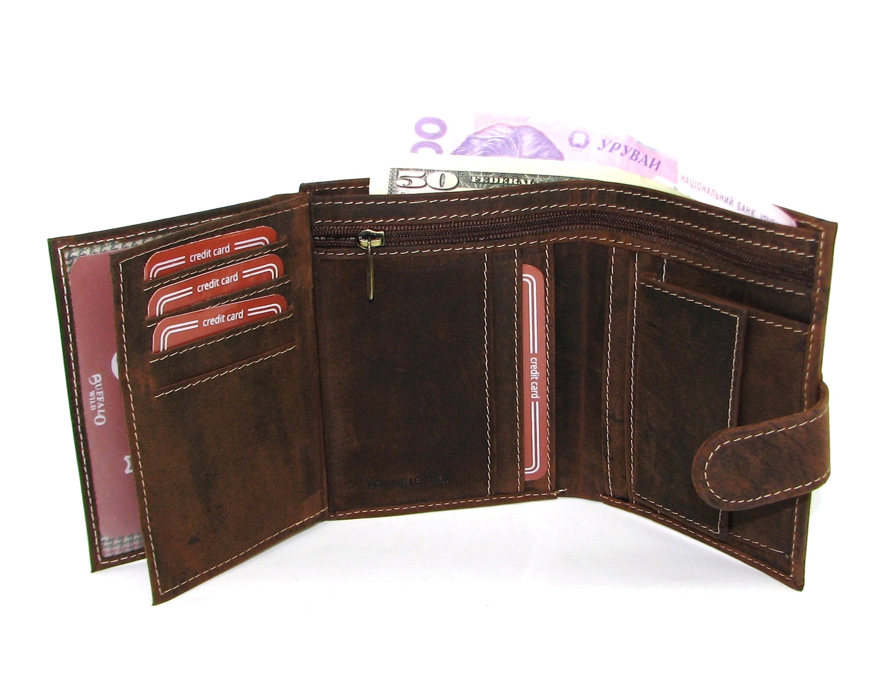 Чоловічий шкіряний гаманець DNK Leather DNK-06L-BAW коричневий Чоловічий шкіряний гаманець DNK Leather DNK-06L-BAW коричневий
